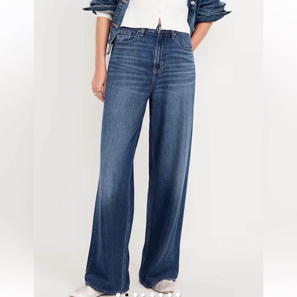 Old Navy High-Waisted Baggy Wide-Leg Jeans. Size 14- Regular Fit 🛍️